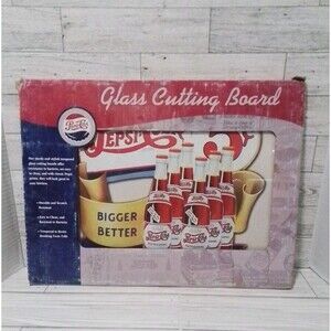 12"x16" Country Side PEPSI-COLA GLASS CUTTING BOARD Tempered Durable NEW
